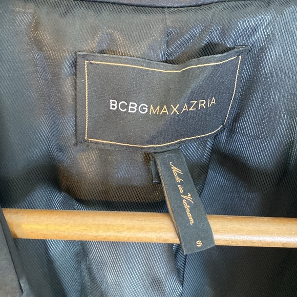 BCBGMaxAzria Black Shiny Blazer Jacket, Size Small - Picture 5 of 8